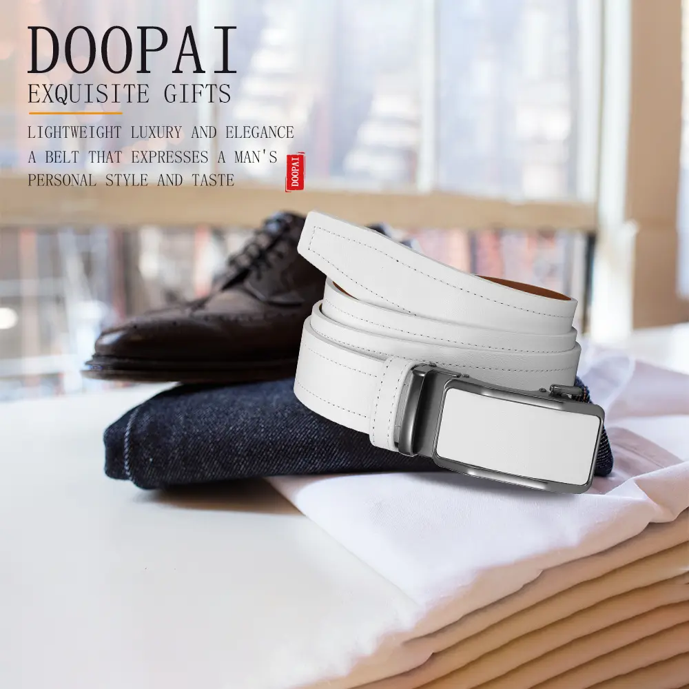 Automatic Buckle Belt for Men Famous Brand Business Belt Men High-quality PU Leather Waist Straps Black Male Jeans Belts for Men