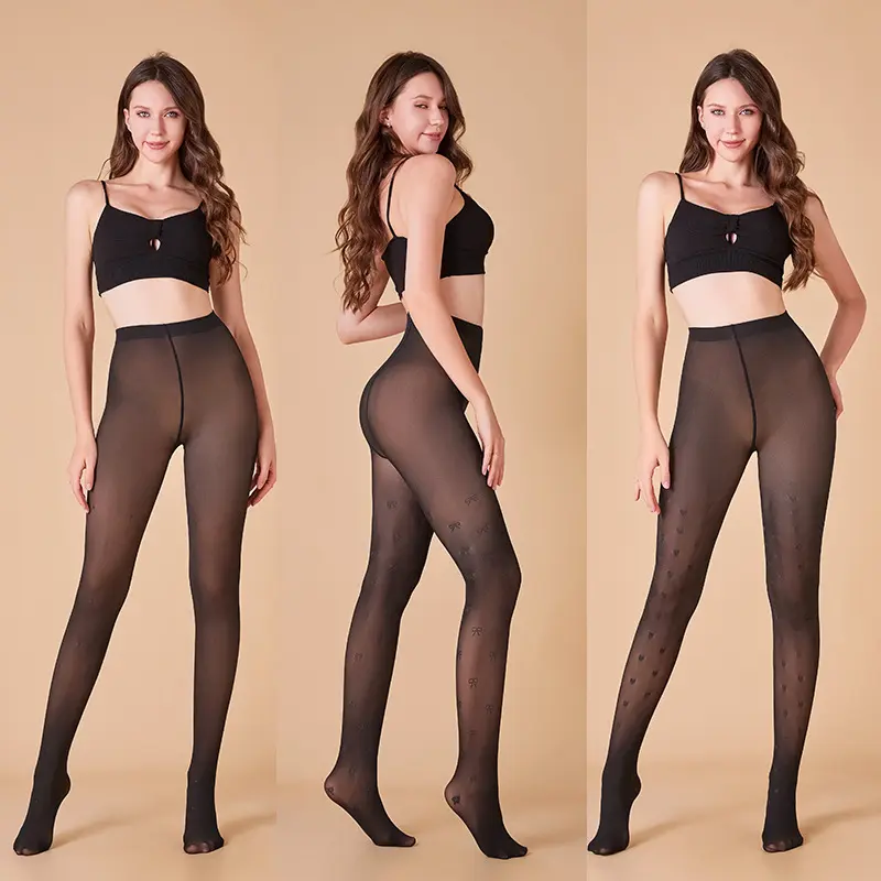Thick Thermal Tights For Women Winter Fleece Velvet Thermo Pantyhose Leggings Sexy Translucent Fashion Polka Dot Print Tights