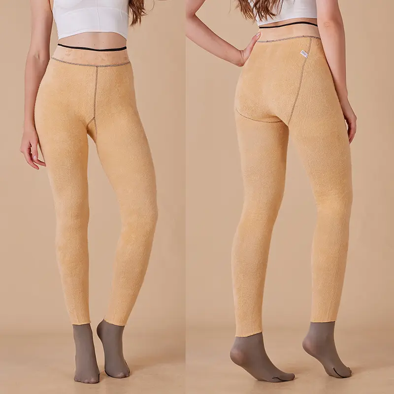 Thick Thermal Tights For Women Winter Fleece Velvet Thermo Pantyhose Leggings Sexy Translucent Fashion Polka Dot Print Tights
