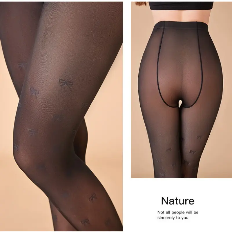 Thick Thermal Tights For Women Winter Fleece Velvet Thermo Pantyhose Leggings Sexy Translucent Fashion Polka Dot Print Tights