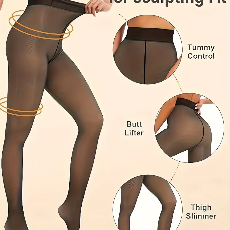 Thicken Thermal Tights Pantyhose For Women Winter Warm Fleece Velvet Thermo Stockings Tights Sexy Translucent Pantyhose Female