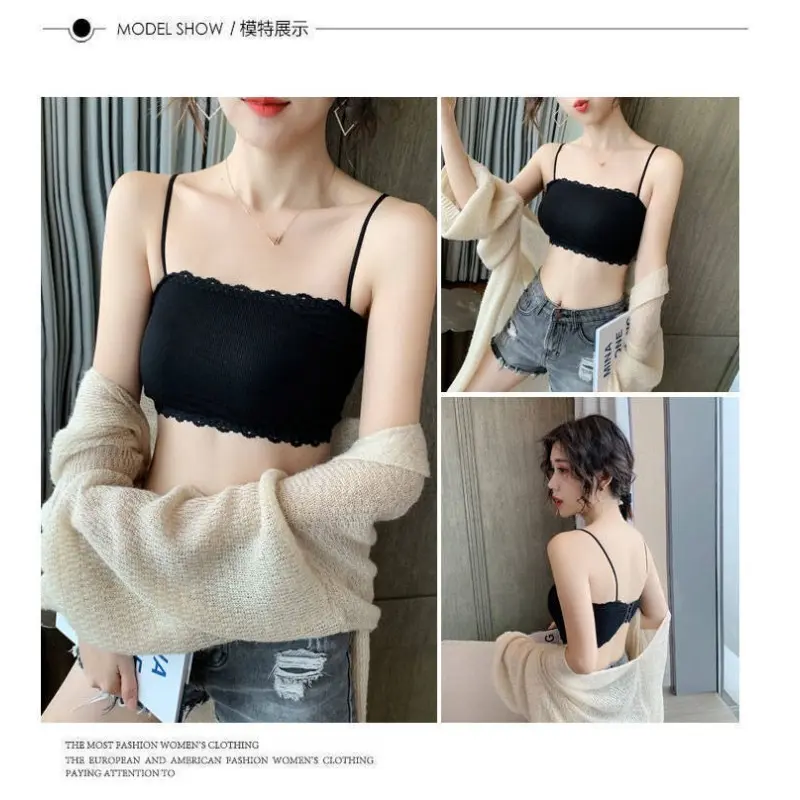 Women's Bra Female Tube Top Bra Beauty Back Suspender Underwear Tank Top Seamless Comfort Bra Sport Bra Lace Solid Crop Tops