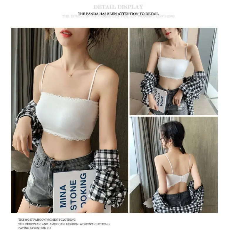Women's Bra Female Tube Top Bra Beauty Back Suspender Underwear Tank Top Seamless Comfort Bra Sport Bra Lace Solid Crop Tops