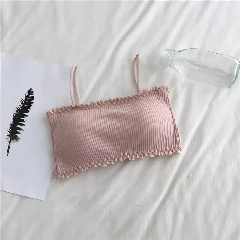Women's Bra Female Tube Top Bra Beauty Back Suspender Underwear Tank Top Seamless Comfort Bra Sport Bra Lace Solid Crop Tops