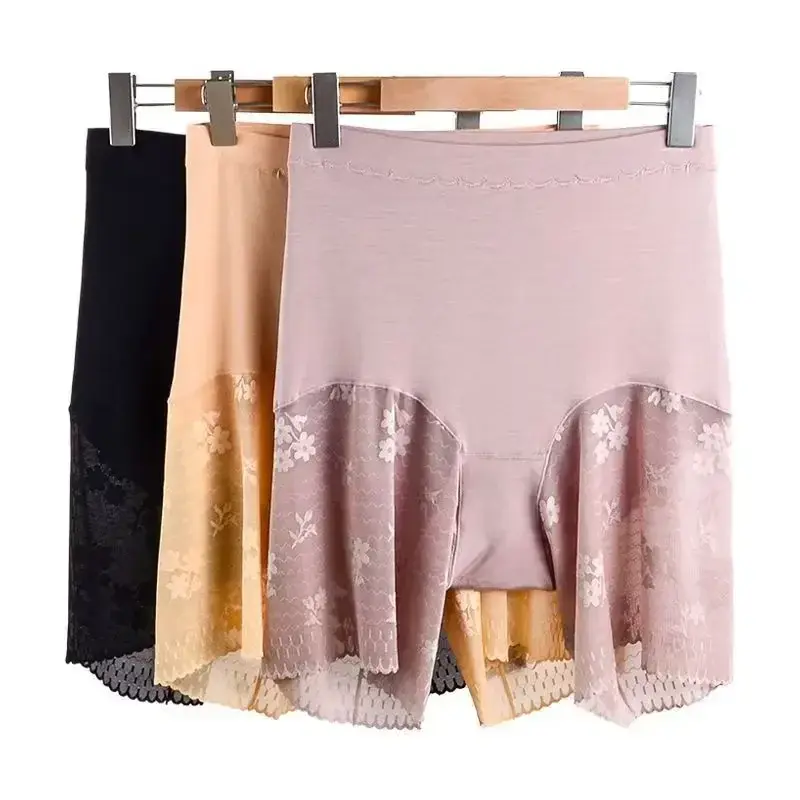 Plus Size Pregnant Safety Shorts Summer High Waist Elastic Underskirts Short Panties Female Sexy Lace Anti Chafing Boxers Pants