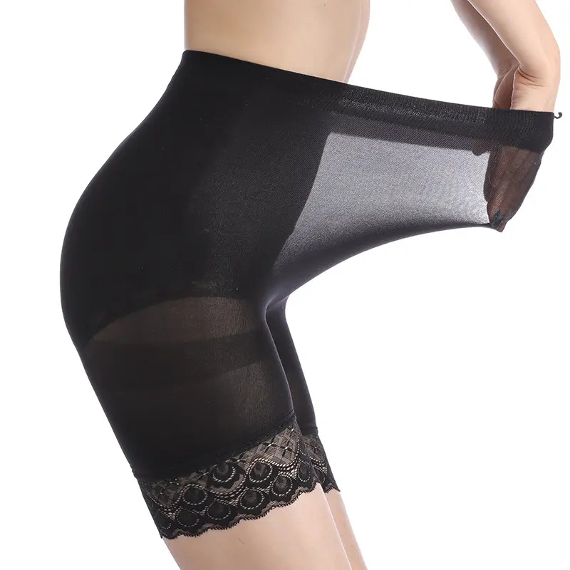 Seamless Safety Shorts Women Summer High Waist Elastic Boyshorts Underwear Sexy Lace Anti Slip Under Skirt Shorts Pants Female
