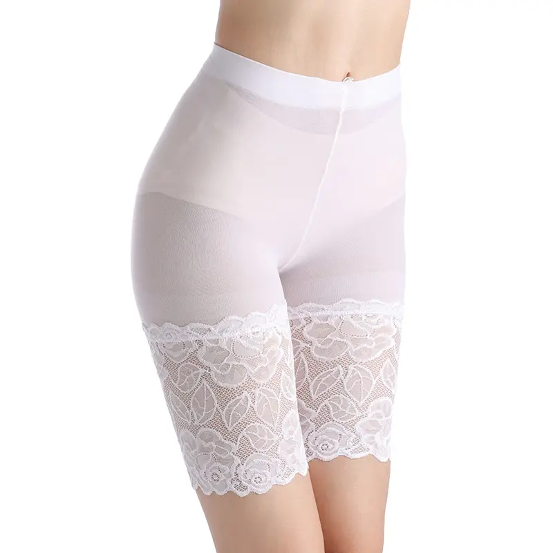 Seamless Safety Shorts Women Summer High Waist Elastic Boyshorts Underwear Sexy Lace Anti Slip Under Skirt Shorts Pants Female