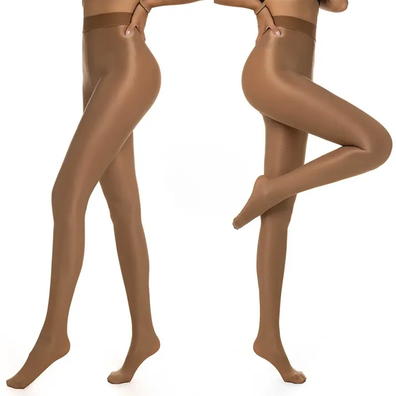Plus Size Shaping Tights Shiny Pantyhose For Women Spring Summer  70D Oil Tights Sexy Reflective Fitness Compression Stockings