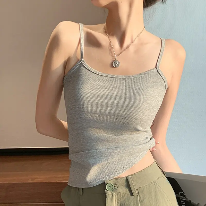 Summer Camisole Tops For Women Fashion Knitted Sleeveless Backless Korean Harajuku Sweet Design Thin Cool Crochet Top Underwear
