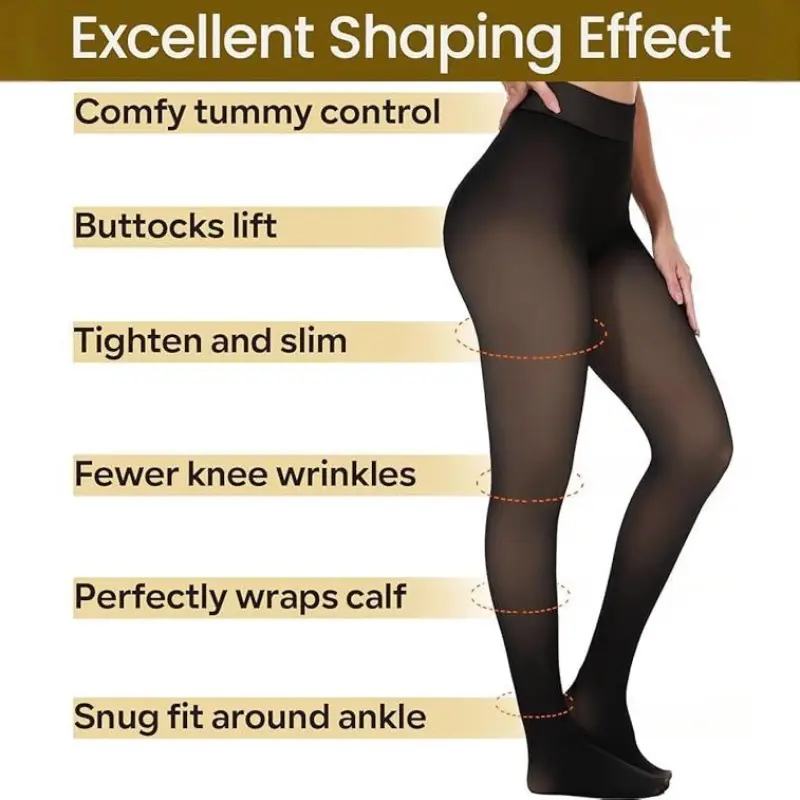 Thick Thermal Tights For Women Sexy Translucent Slim Fleece Tights Warm Velvet Pantyhose Female Plus Size Thermal Leggings