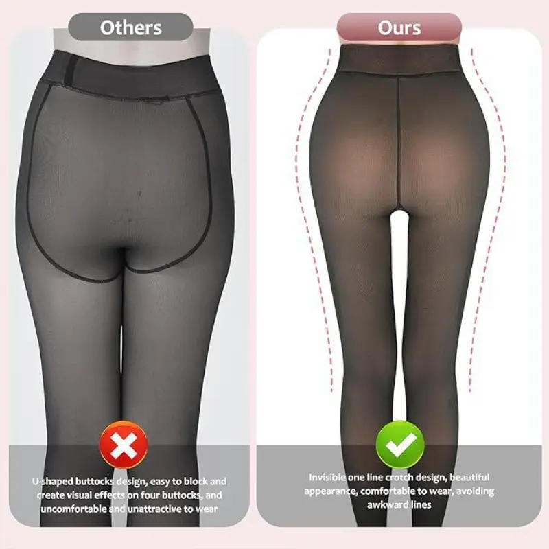Thick Thermal Tights For Women Sexy Translucent Slim Fleece Tights Warm Velvet Pantyhose Female Plus Size Thermal Leggings