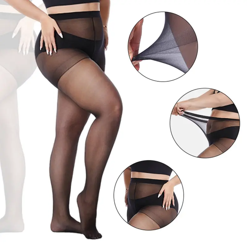 Plus Size Pantyhose for Women Spring Summer Sexy Black Beige Color Women Tights Large Size Sheer Pantyhose Leggings Female