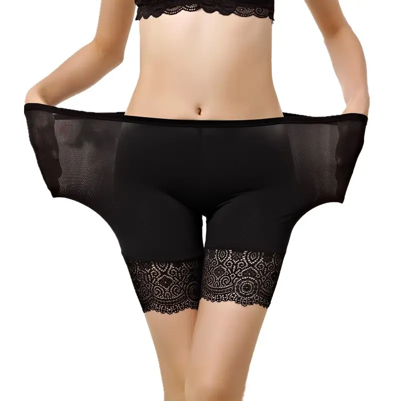 Plus Size Safety Shorts Women Summer Seamless Sexy Lace Anti Chafing Underskirt Boxers Female High Waist Underwear Panties 110KG