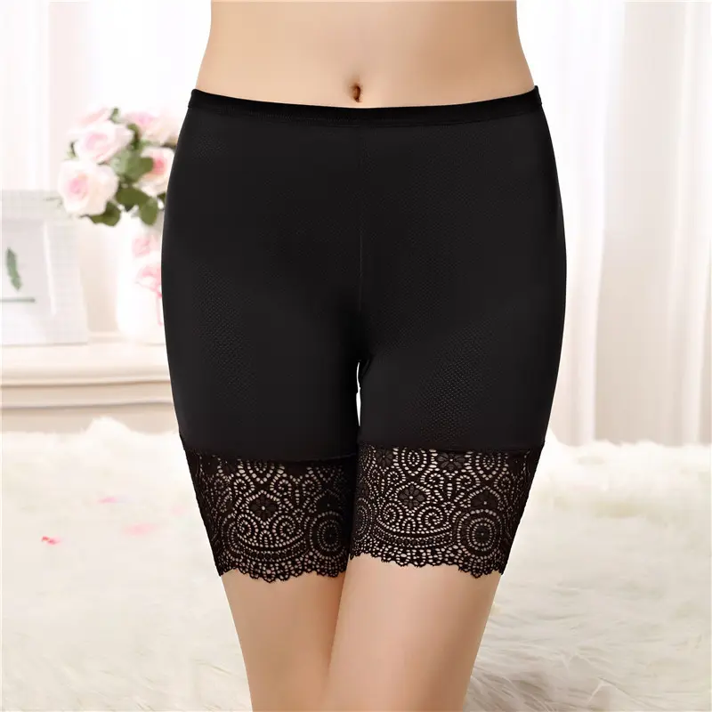 Plus Size Safety Shorts Women Summer Seamless Sexy Lace Anti Chafing Underskirt Boxers Female High Waist Underwear Panties 110KG