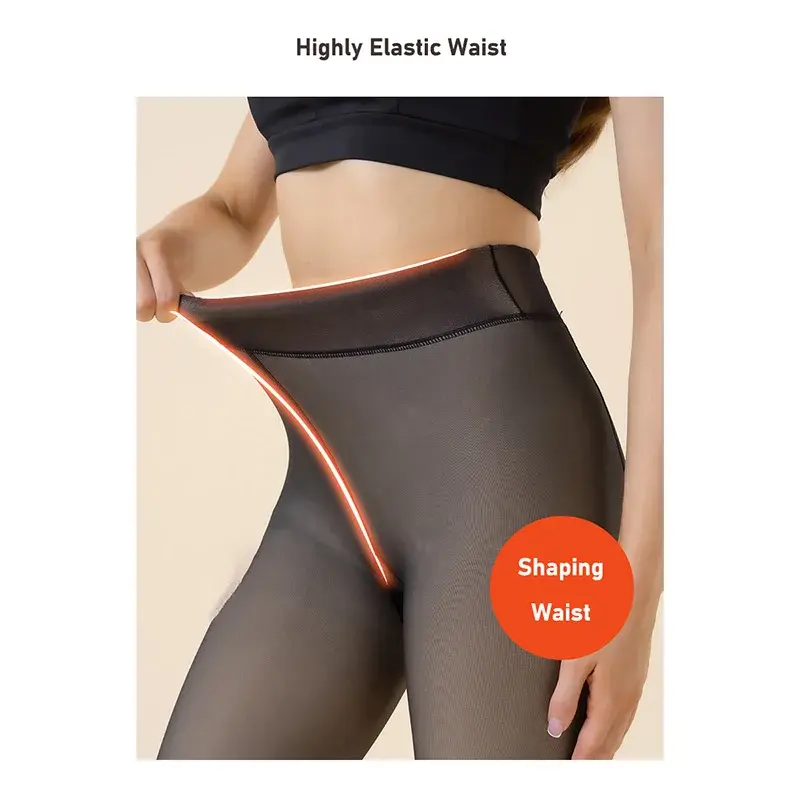 Warm Winter Tights Women Thicken Thermal Stockings Leggings Female Fleece Tights Sexy Translucent High Waist Velvet Pantyhose