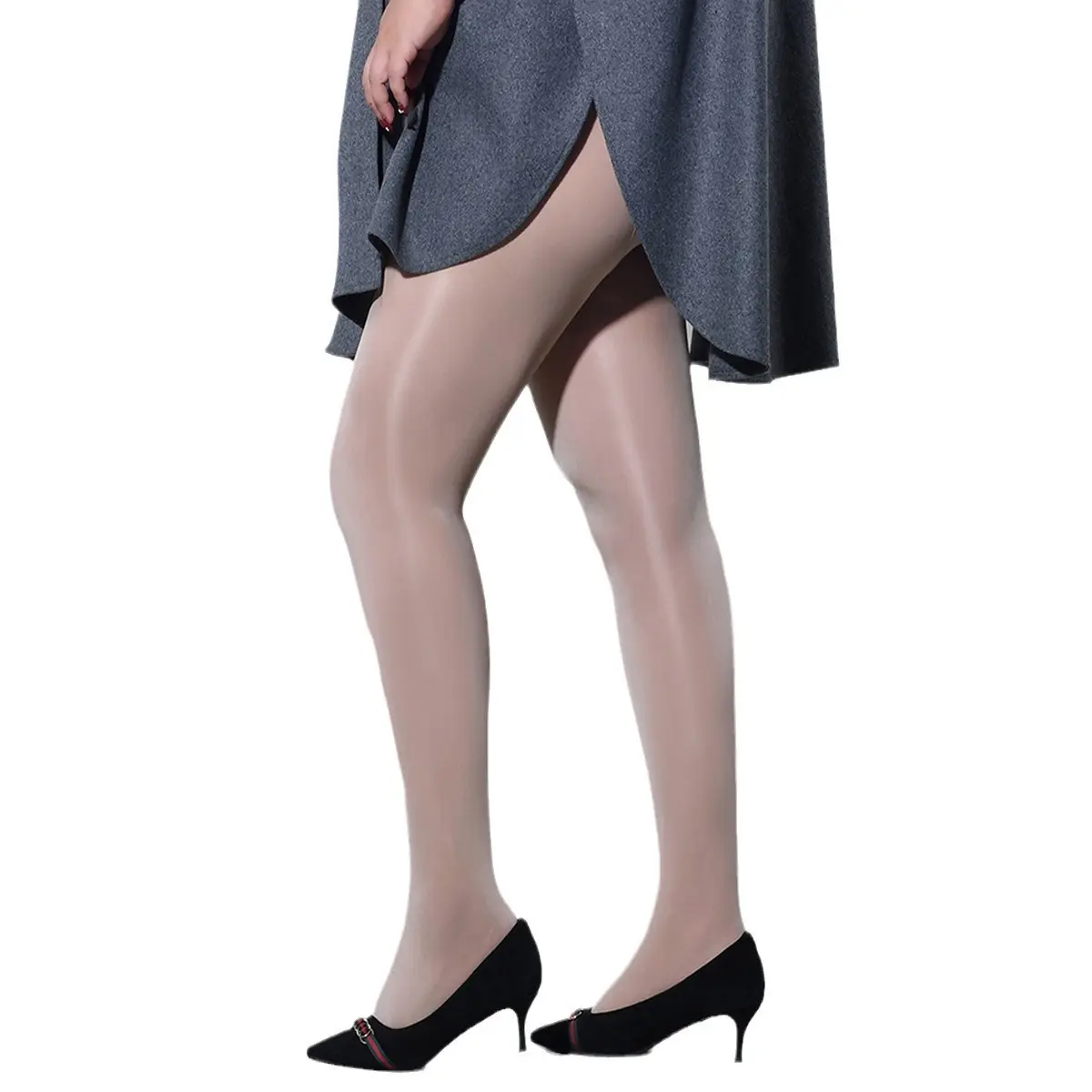 Plus Size Pantyhose For Women Spring Summer High Waist Elastic Non Slip Shiny Oil Tights Leggings Fitness Compression Stockings