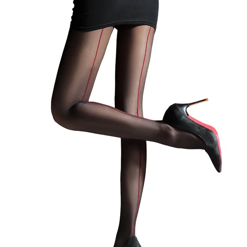 Sexy Black Backseam Sheer Tights for Women Stocking High Waist Patterned Cuban Heel Pantyhose  2025 Party Tights Stockings