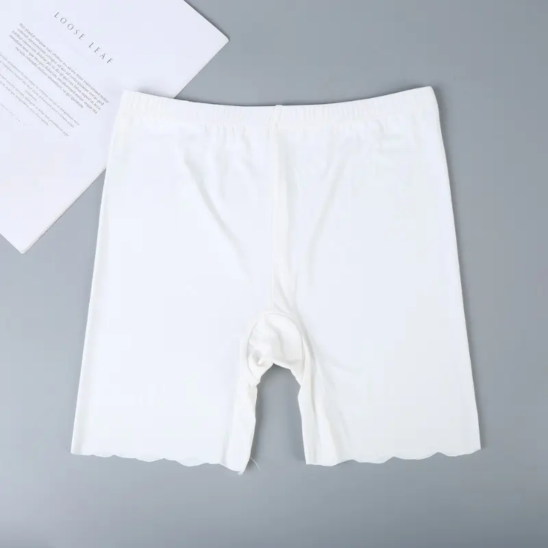 2 IN 1 Seamless Safety Shorts Panties For Women Summer Mid Waist Elastic Cool Ice Silk Undershorts Large Size Underskirt Shorts