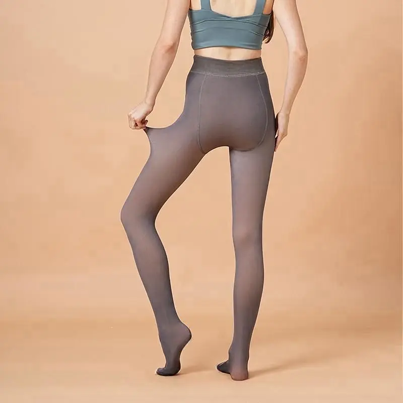 Winter Pantyhose Women Warm Fleece Tights Tights High Waist Thick Fleece Pantyhose Stretchy Thermal Translucent Stockings Woman