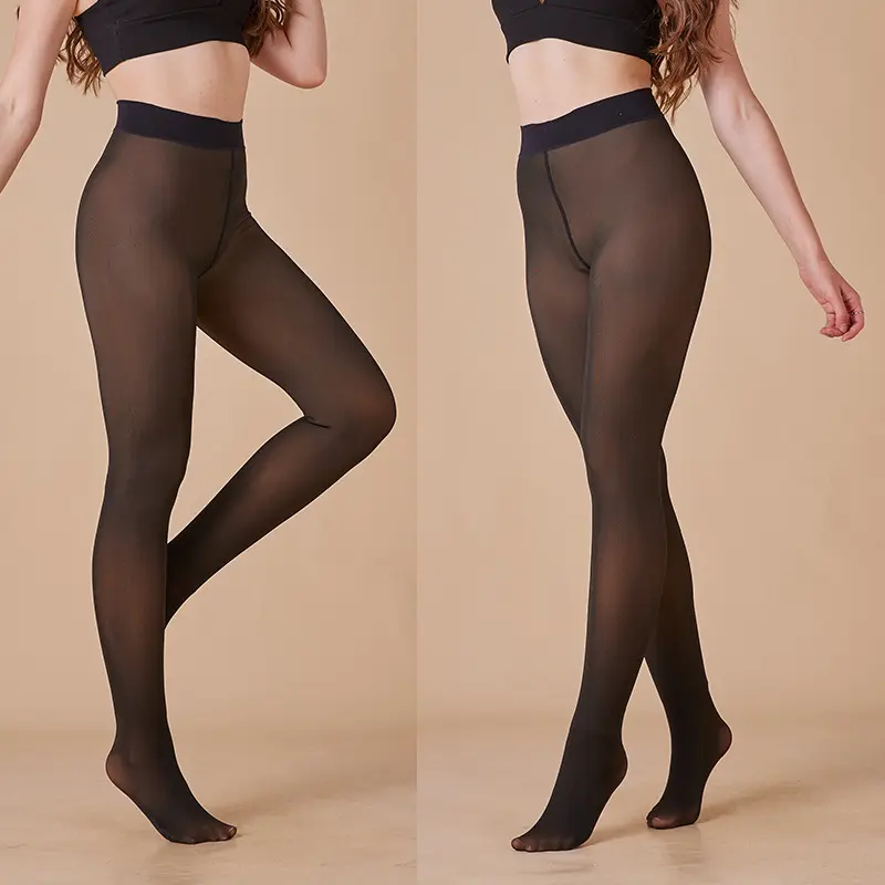 Thicken Thermal Tights Leggings Women Winter Fleece Velvet Thermo Stockings High Waist Elastic Slim Sexy Translucent Pantyhose