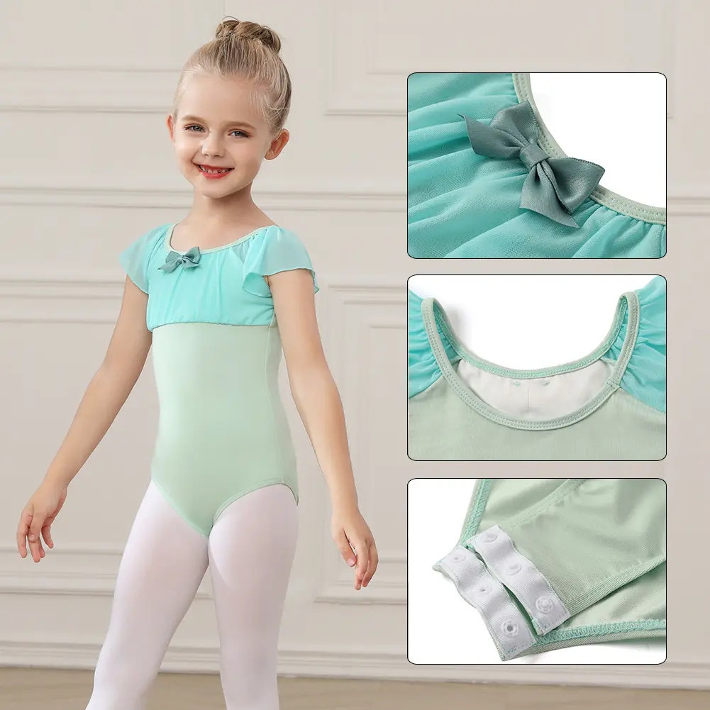 Girls Ballet Leotards Gymnastics Clothes Ballet Skirt For Kids Children Dance Skirt Dancewear Balleriana Clothes With Bowtie