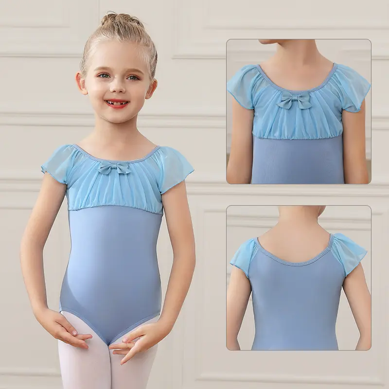 Girls Ballet Leotards Gymnastics Clothes Ballet Skirt For Kids Children Dance Skirt Dancewear Balleriana Clothes With Bowtie