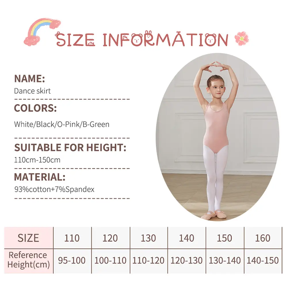 Girls Ballet Leotards Ballet Bodysuit Tutu Dress For Kids Dance Leotards Gymnastics Dancewear Balleriana Clothes Soft Camisole
