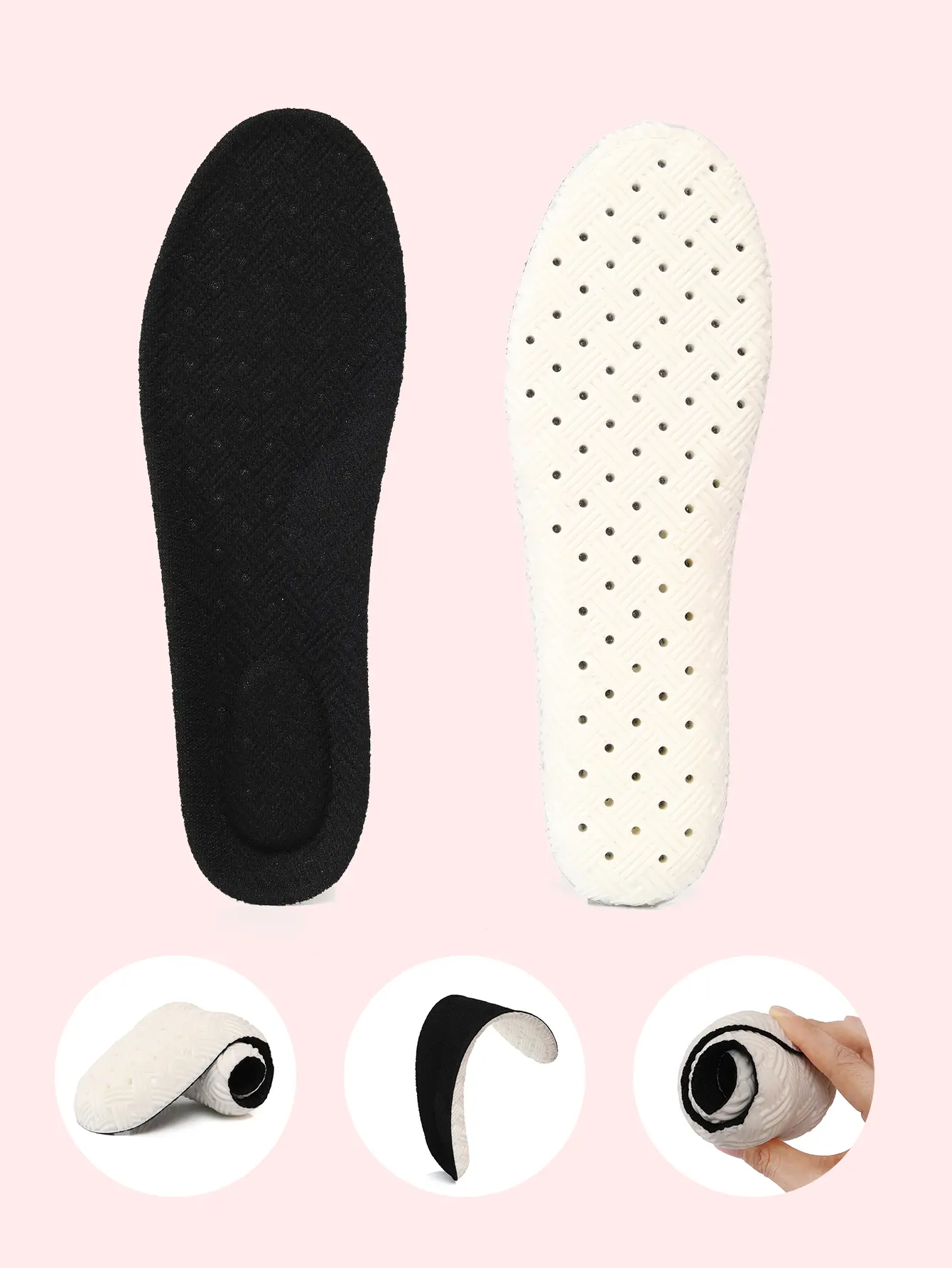 Sports Insoles for Shoes PU Sole Soft Breathable Shock Absorption Cushion Arch Support Insoles Comfortble Shoe Steppers