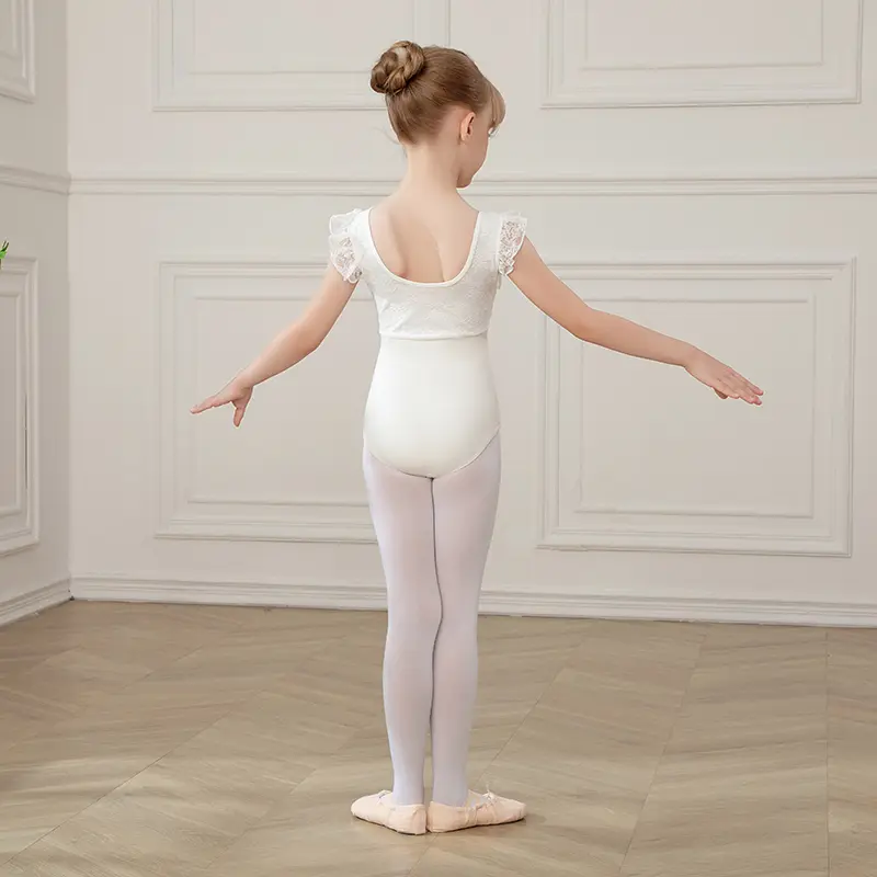 Girls Ballet Leotards Tutu Dress Ballet Skirt For Kids Children Dance Skirt Gymnastics Dancewear Balleriana Clothes Lace Sleeves