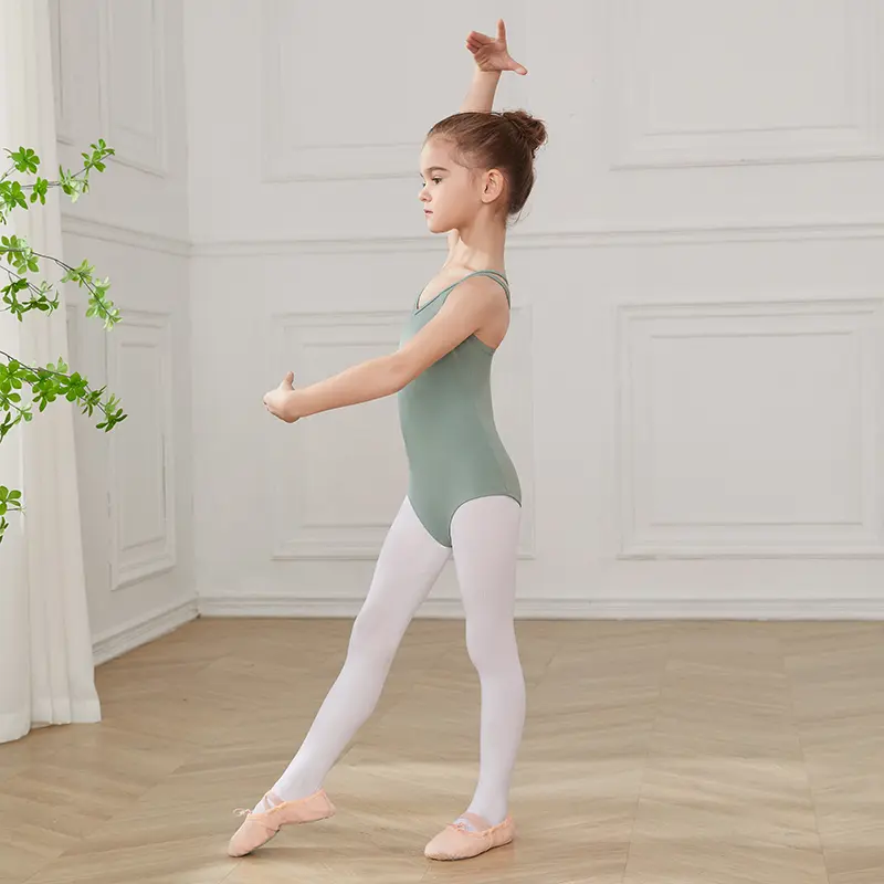Girls Ballet Leotards Ballet Bodysuit Tutu Dress For Kids Dance Leotards Gymnastics Dancewear Balleriana Clothes Soft Camisole