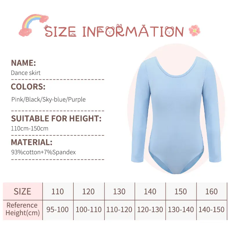 Girls Ballet Tights Training Bodysuit Sleeves Ballet Tutu Dress For Kids Dance Leotards Gymnastics Dancewear Balleriana Clothes