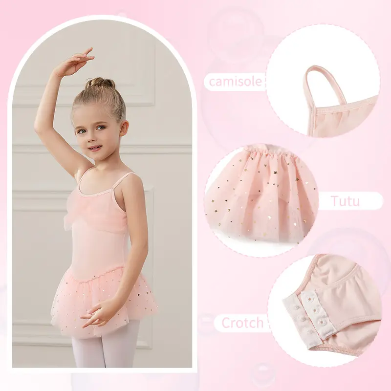 Girls Ballet Leotards Tutu Dress Ballet Skirt For Kids Children Dance Skirt Gymnastics Dancewear Balleriana Camisole Gauze Skirt