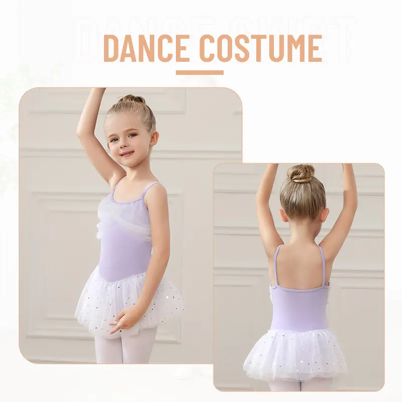 Girls Ballet Leotards Tutu Dress Ballet Skirt For Kids Children Dance Skirt Gymnastics Dancewear Balleriana Camisole Gauze Skirt