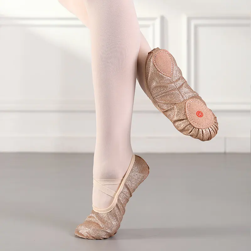 Ballet Dance Shoes Yoga Gym Flat Slippers Glitter Kids Women Ballet Flats Children Practise Dance Shoes Soft Sole Training Shoe