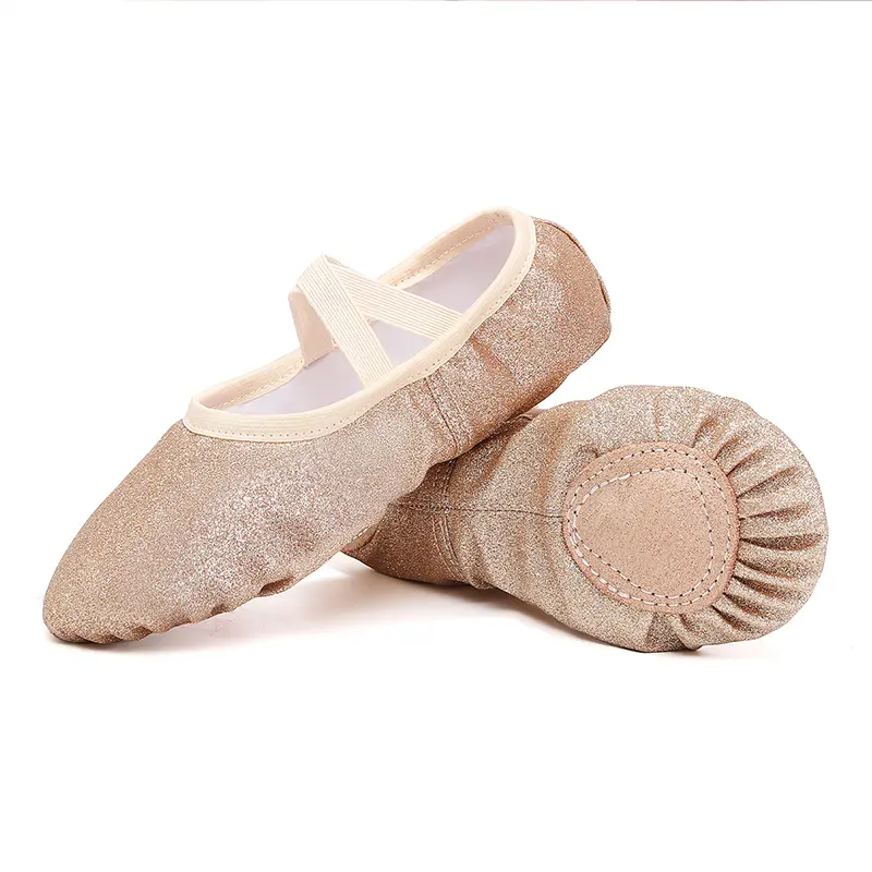 Ballet Dance Shoes Yoga Gym Flat Slippers Glitter Kids Women Ballet Flats Children Practise Dance Shoes Soft Sole Training Shoe