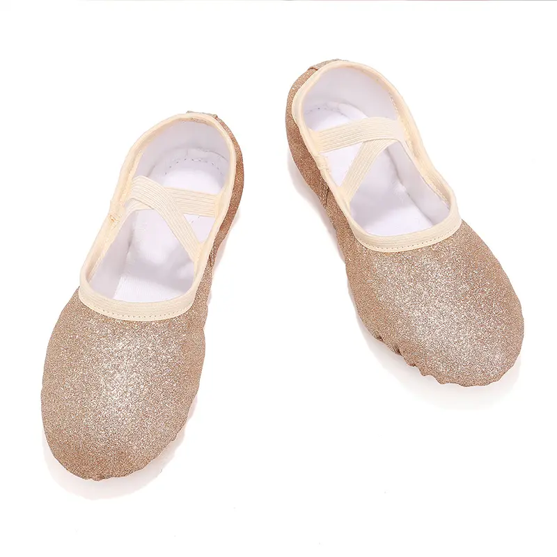 Ballet Dance Shoes Yoga Gym Flat Slippers Glitter Kids Women Ballet Flats Children Practise Dance Shoes Soft Sole Training Shoe