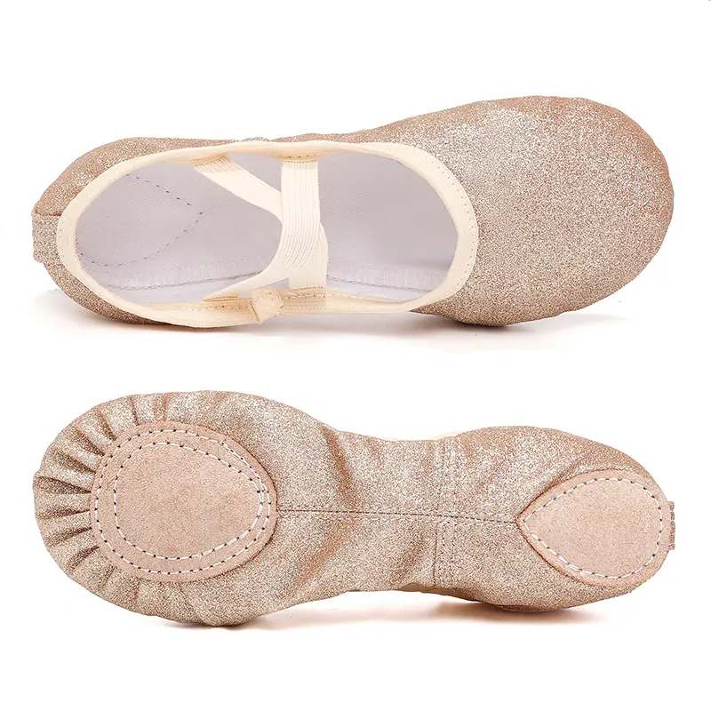 Ballet Dance Shoes Yoga Gym Flat Slippers Glitter Kids Women Ballet Flats Children Practise Dance Shoes Soft Sole Training Shoe
