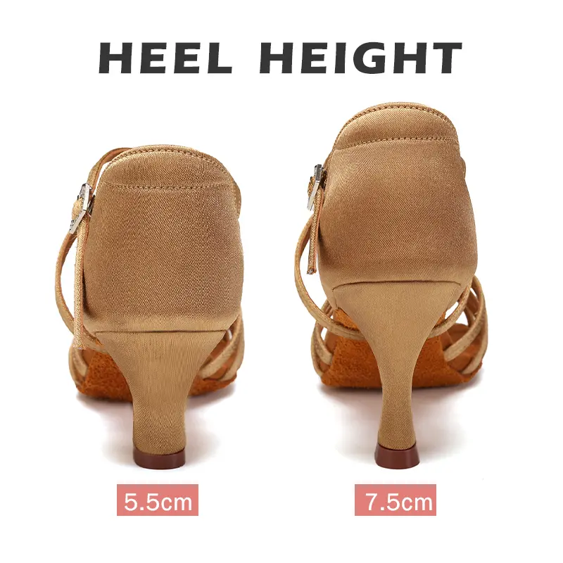 Women Latin Dance Shoes for Woman/Girls/Ladies Ballroom Modern Tango&Salsa Medium Heels Dancing Shoes Practice Training Sandal
