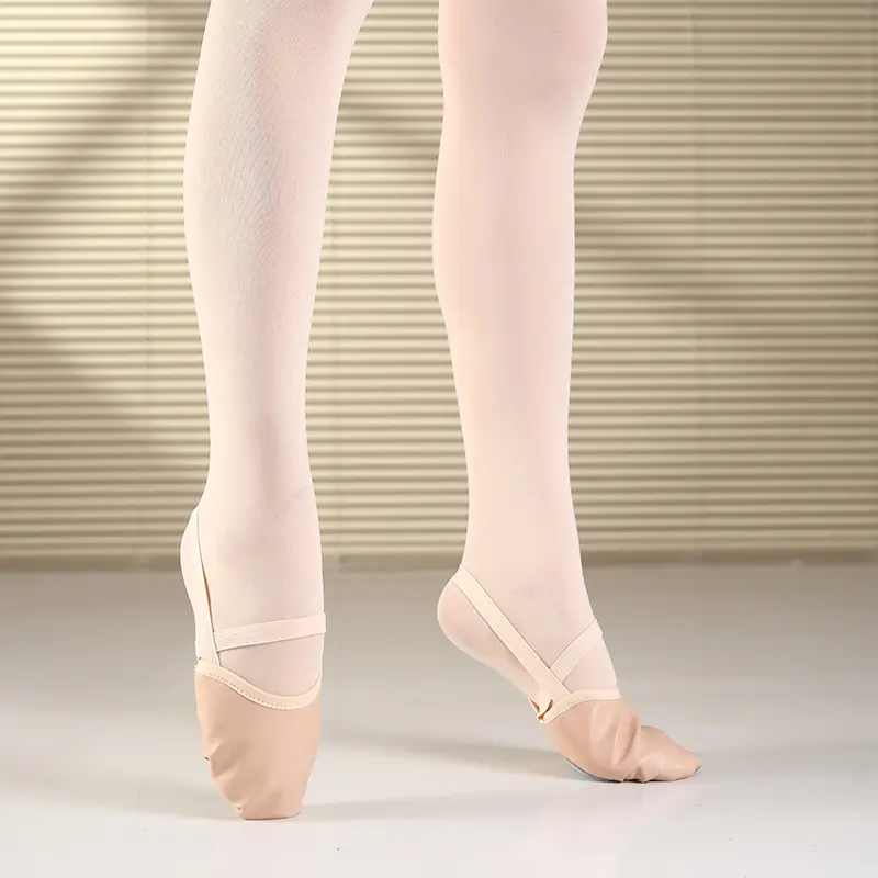 Girls Gymnastics Shoes Women Ballet Dance Shoes Rhythmic Half-palm Shoes Belly Dance Shoes Women's Children's Suede Half Shoes
