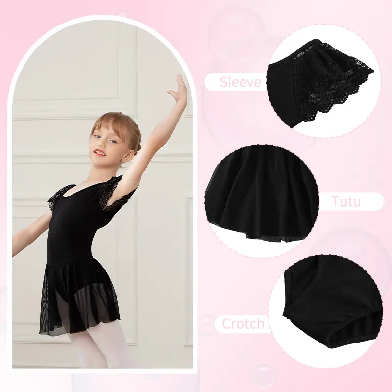 Girls Ballet Leotards Ballet Skirt For Kids Tutu Dress Dance With Skirt Gymnastics Dancewear Balleriana Clothes Soft Gauze Skirt