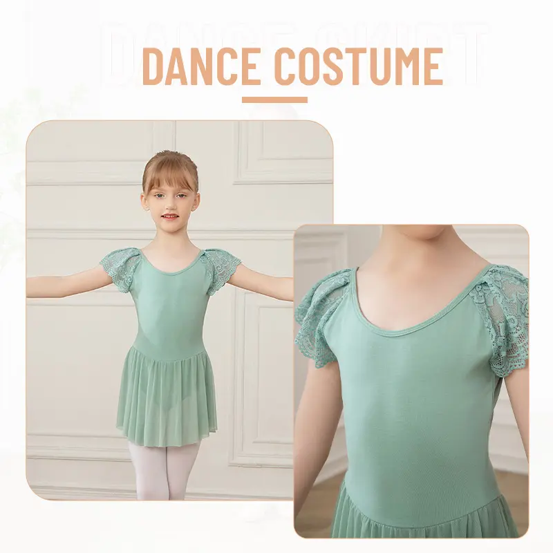 Girls Ballet Leotards Ballet Skirt For Kids Tutu Dress Dance With Skirt Gymnastics Dancewear Balleriana Clothes Soft Gauze Skirt