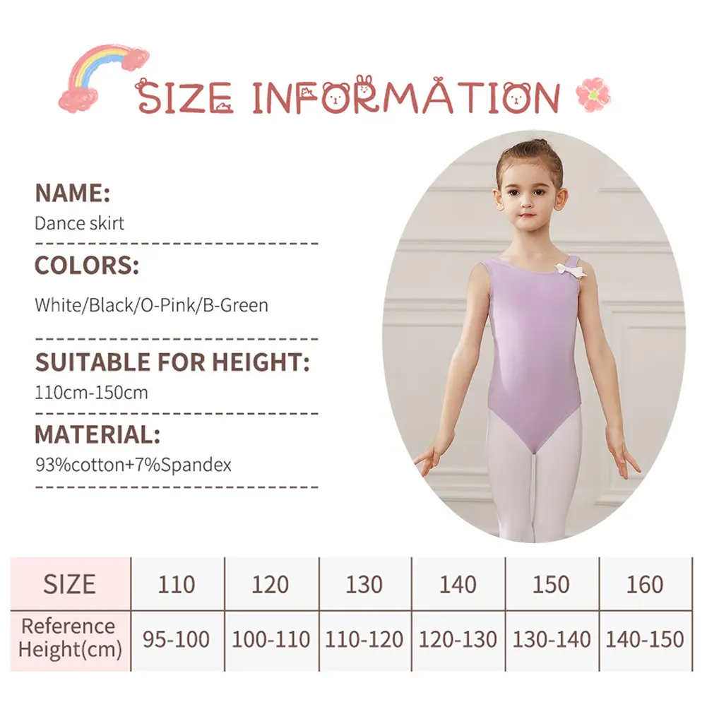 Girls Ballet Tights Camisole Clothes Gymnastics Bodysuit Ballet Tutu Dress For Kids Dance Leotards Balleriana Clothes Bowtie