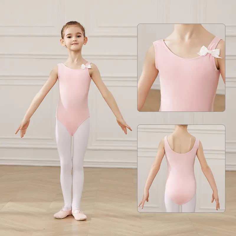 Girls Ballet Tights Camisole Clothes Gymnastics Bodysuit Ballet Tutu Dress For Kids Dance Leotards Balleriana Clothes Bowtie