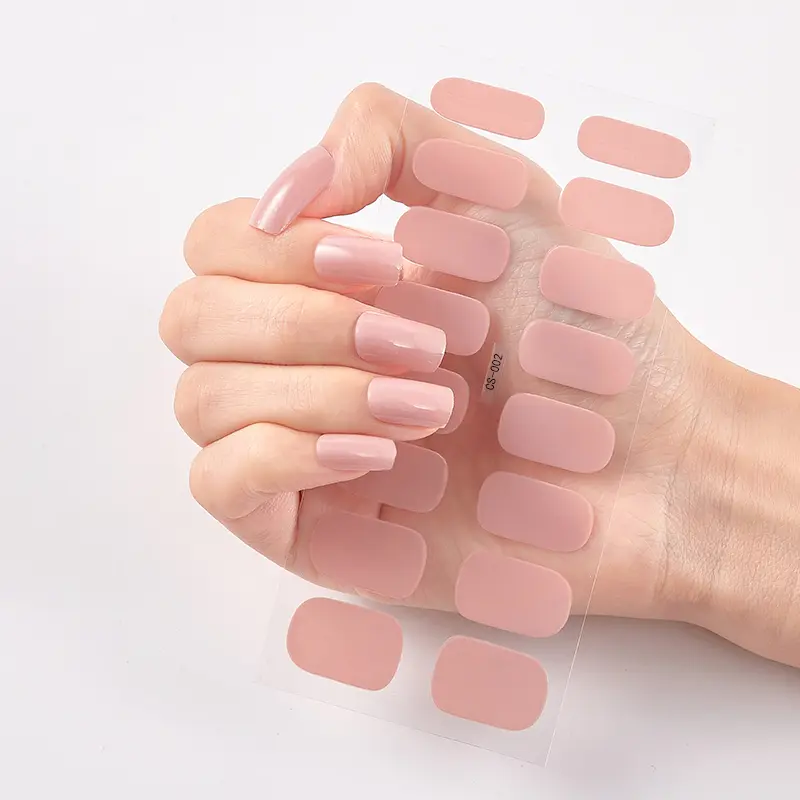 Semi Cured Wraps Fast Gel Nail Sticker Soild Nail Gel Wraps Adhesive Full Cover Gel Nail Sticker Full Cover Manicure Decoration