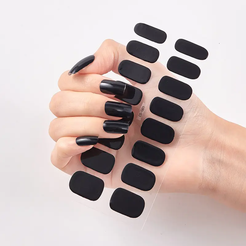 Semi Cured Wraps Fast Gel Nail Sticker Soild Nail Gel Wraps Adhesive Full Cover Gel Nail Sticker Full Cover Manicure Decoration