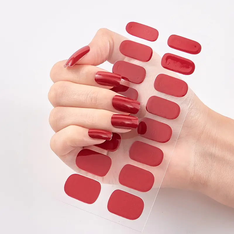 Semi Cured Wraps Fast Gel Nail Sticker Soild Nail Gel Wraps Adhesive Full Cover Gel Nail Sticker Full Cover Manicure Decoration