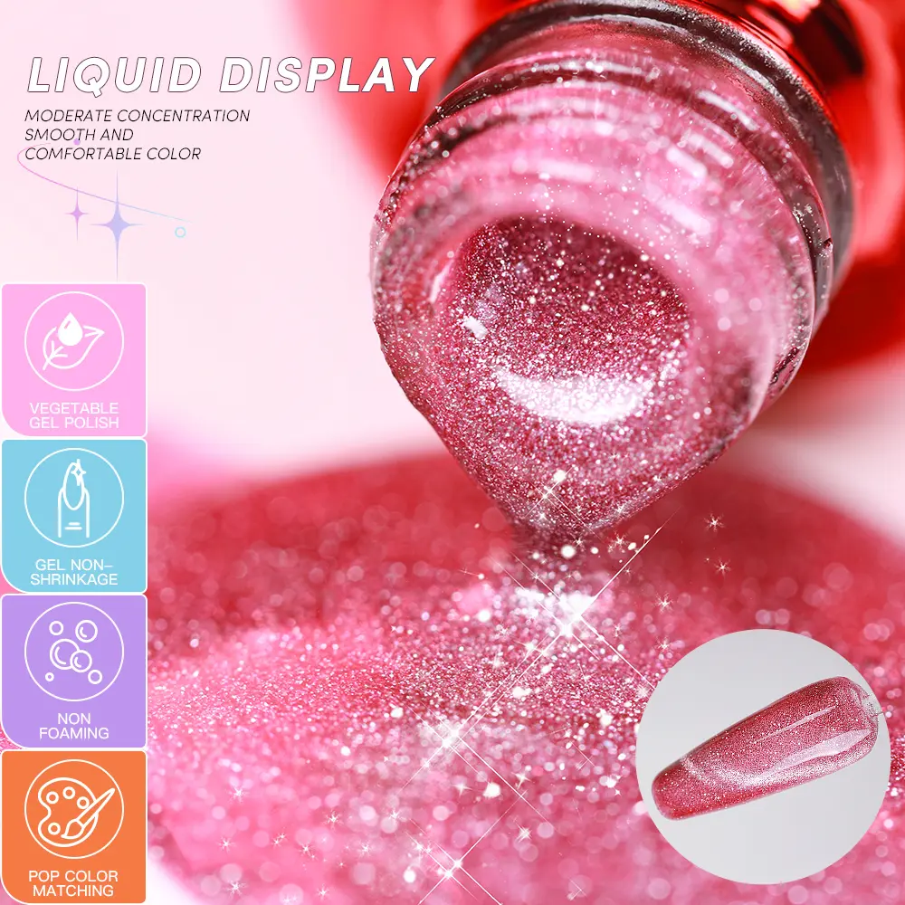 AS 15ml Cat Magnetic Gel Nail Polish Cat Eye Glitter Effect Semi Permanent 36 Colors  Soak Off UV Gel Varnish Manicure Nail Art
