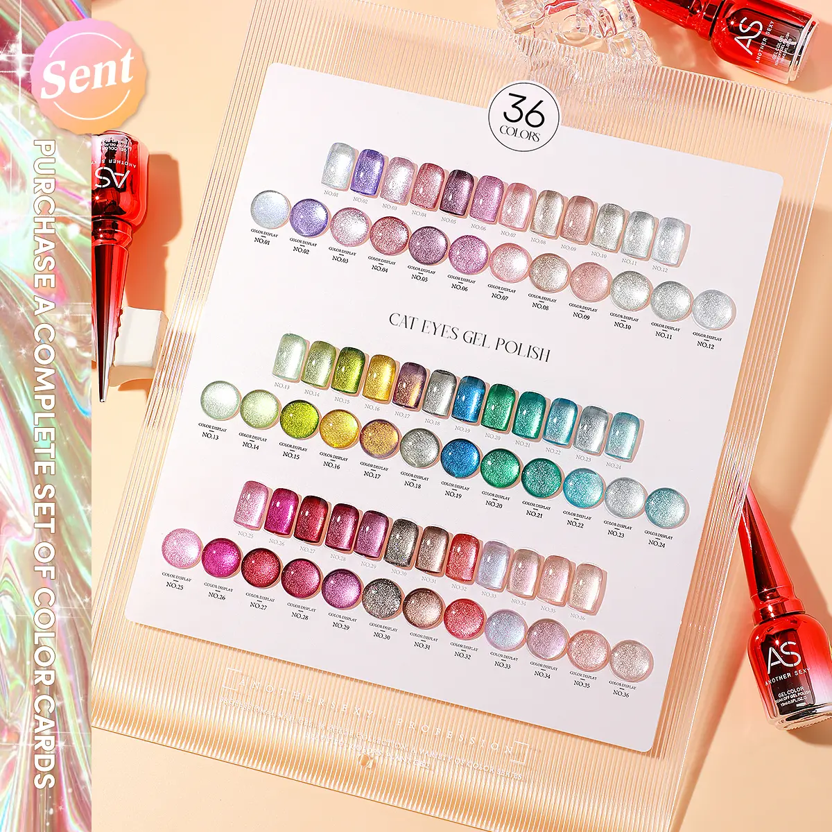 AS 15ml Cat Magnetic Gel Nail Polish Cat Eye Glitter Effect Semi Permanent 36 Colors  Soak Off UV Gel Varnish Manicure Nail Art