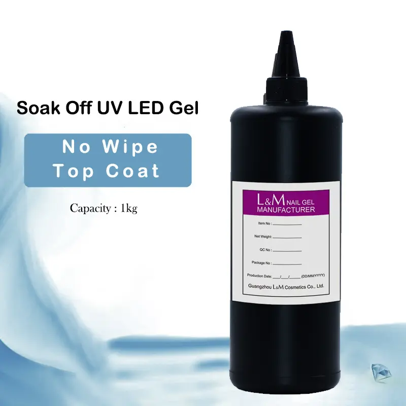 1KG No Wipe Top Coat UV Base Gel Polish 1000ml Matte Top Coat Reinforce Gel Long Lasting Shinning Soak Off UV LED Nail Varnish