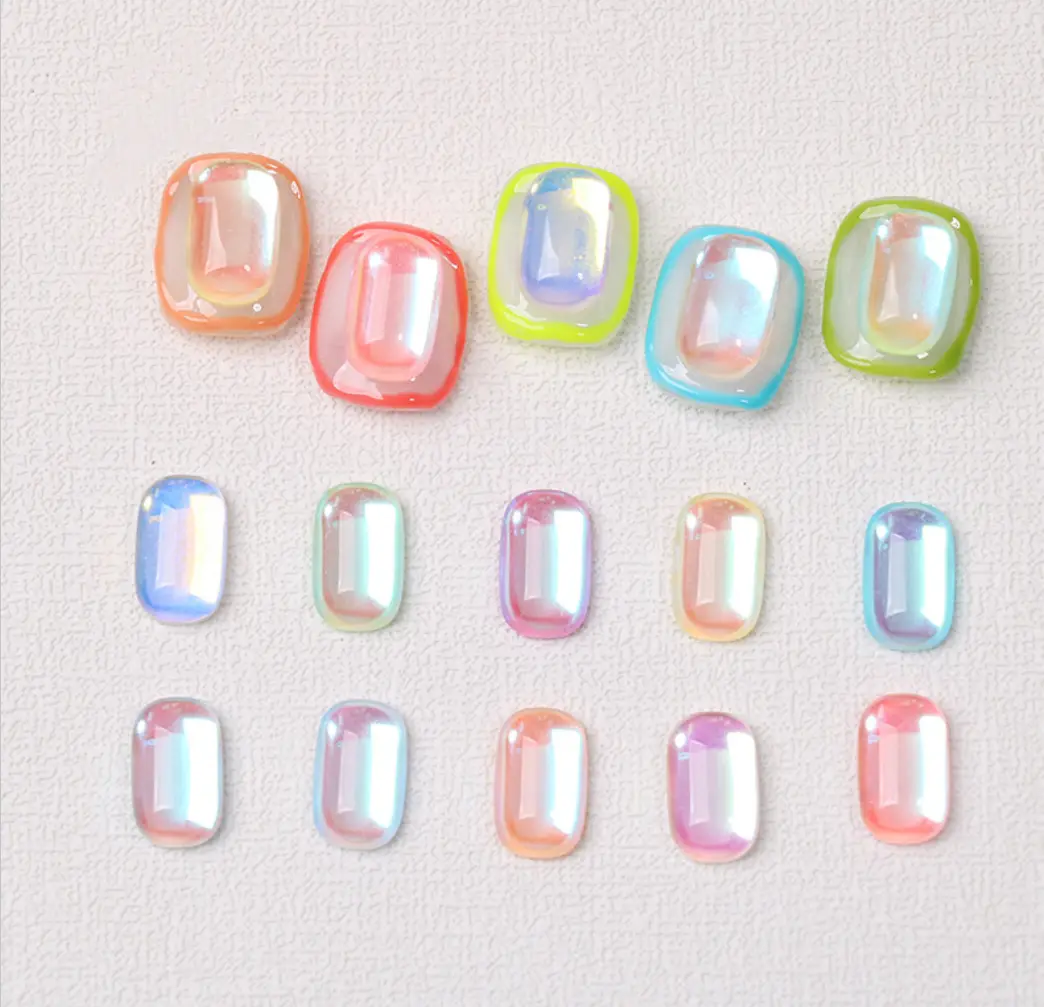 Aurora Mermaid Bead Nail Art Jewelry 30/50/100pcs Ice Cube Bubble Beads Design Decoration DIY Nail Charm Nail Gems Nail Supplies